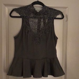 Charlotte Russe black lace peplum